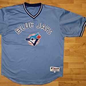 Y2K Toronto Blue Jays Majestic Powder Blue Throwback Retro Jersey, Size XL/48